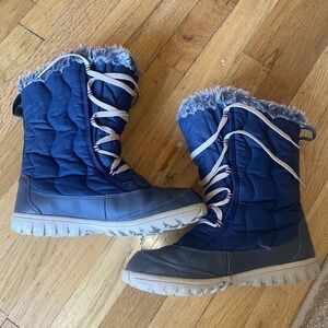 Quechua Decathlon Snow Boots Men’s UK 5 US 6.5 Women’s 8 Blue Lace Waterproof